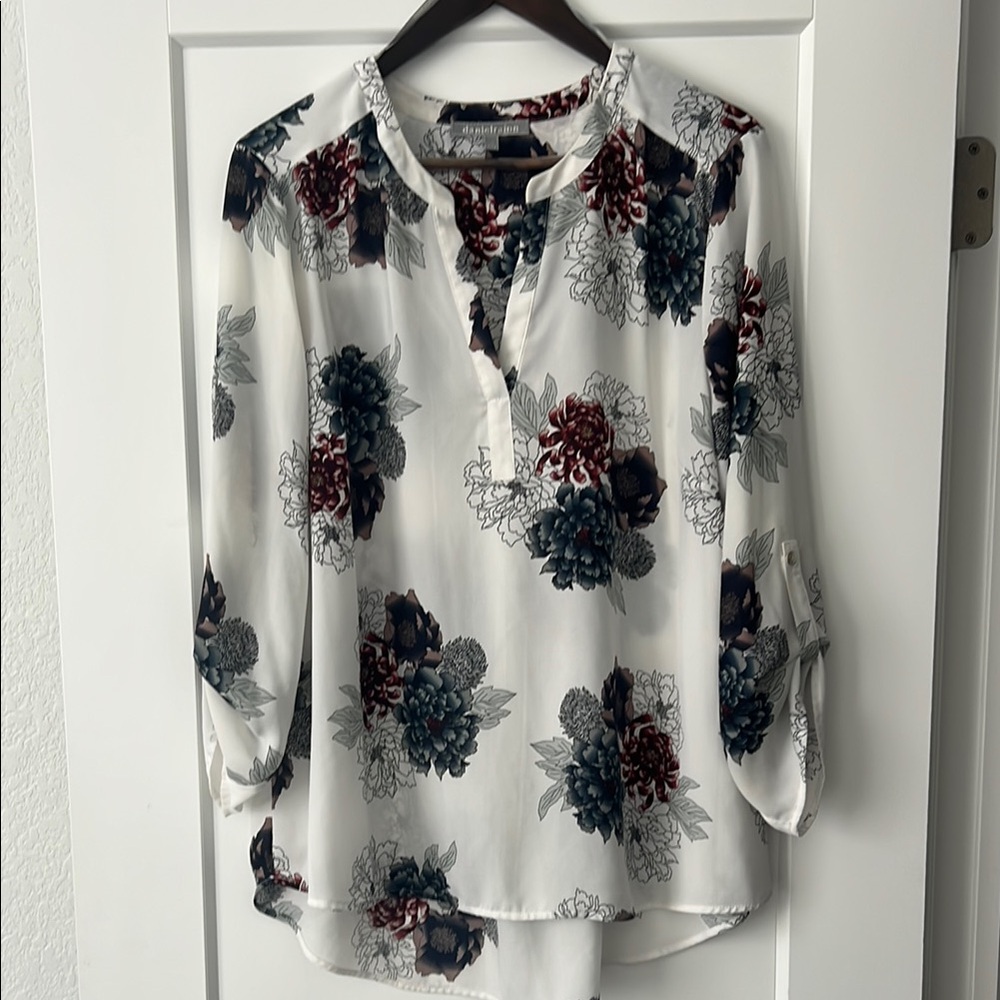 Daniel Rainn White and Floral Blouse